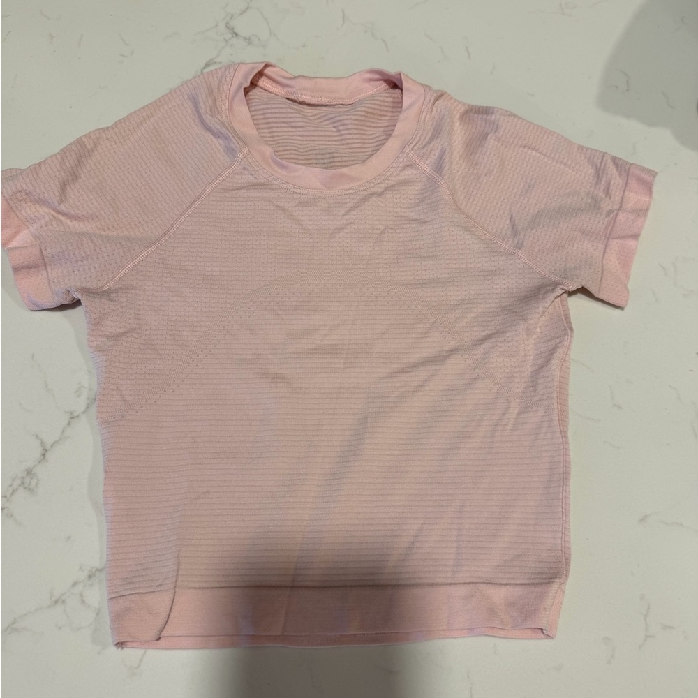 lululemon athletica Pink Short Sleeve Crop Top
